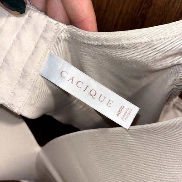 Cacique Lightly Lined No Wire Bra 40DD Tan Neutral Everyday Comfort Adjustable - Picture 5 of 6